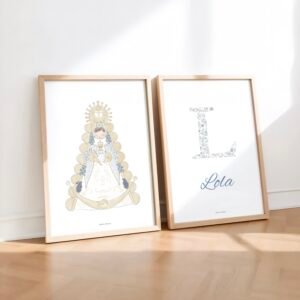 Virgen del Rocío pack con inicial personalizada